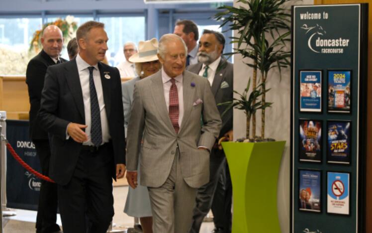 Their Majesties The King and Queen visit Doncaster Racecourse during the Betfred St Leger Festival