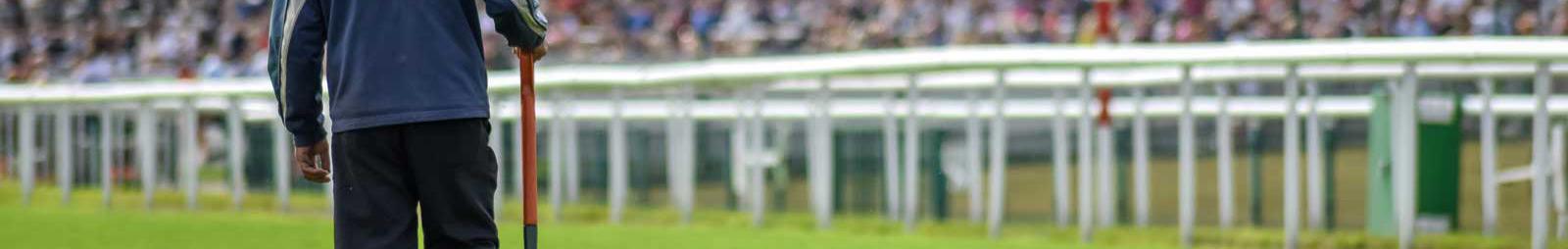 Groundsman on course.