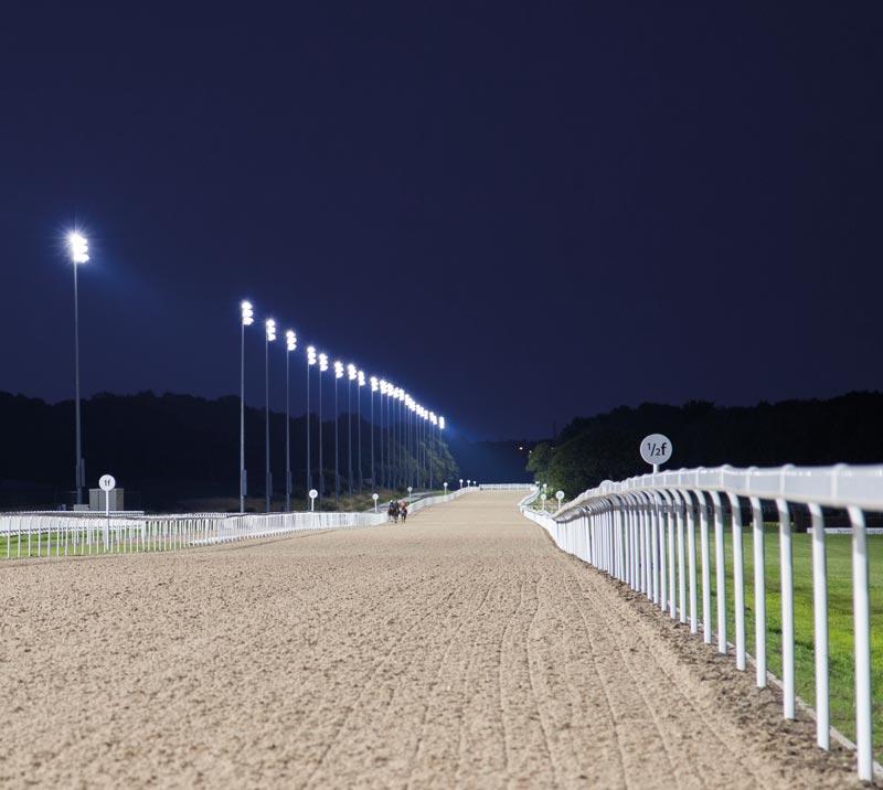 Race track at night.