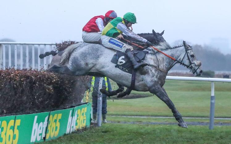 Lake View Lad, owned by Trevor Hemmings, winning the 2018 Rehearsal Chase at Newcastle Racecourse.