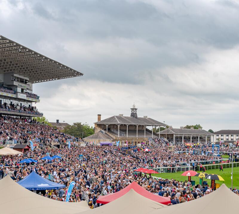 Large crowd at St Leger Festival at Doncaster Racecourse