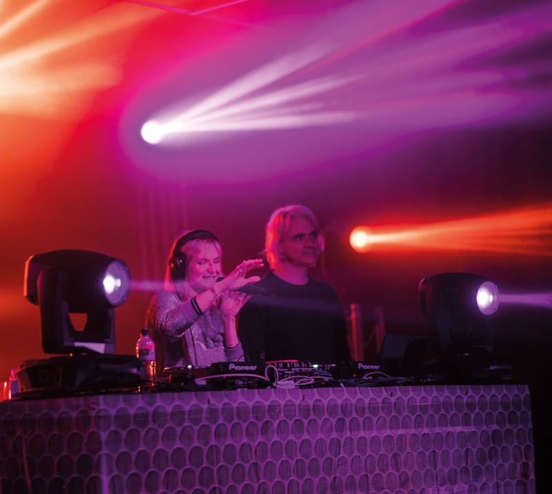 Female DJ on the stage.